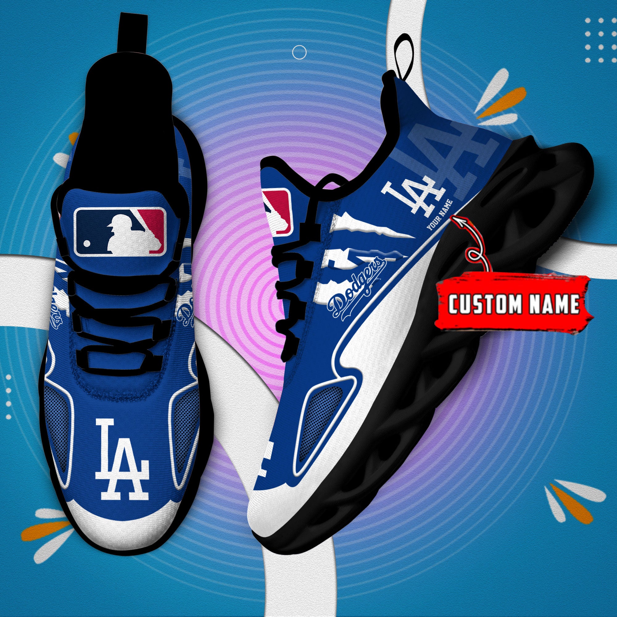 Personalized Los Angeles Dodgers Max Soul Shoes Sneakers for Men And Women – MLB Baseball Fan Shoes, Team Sneakers - Image 3