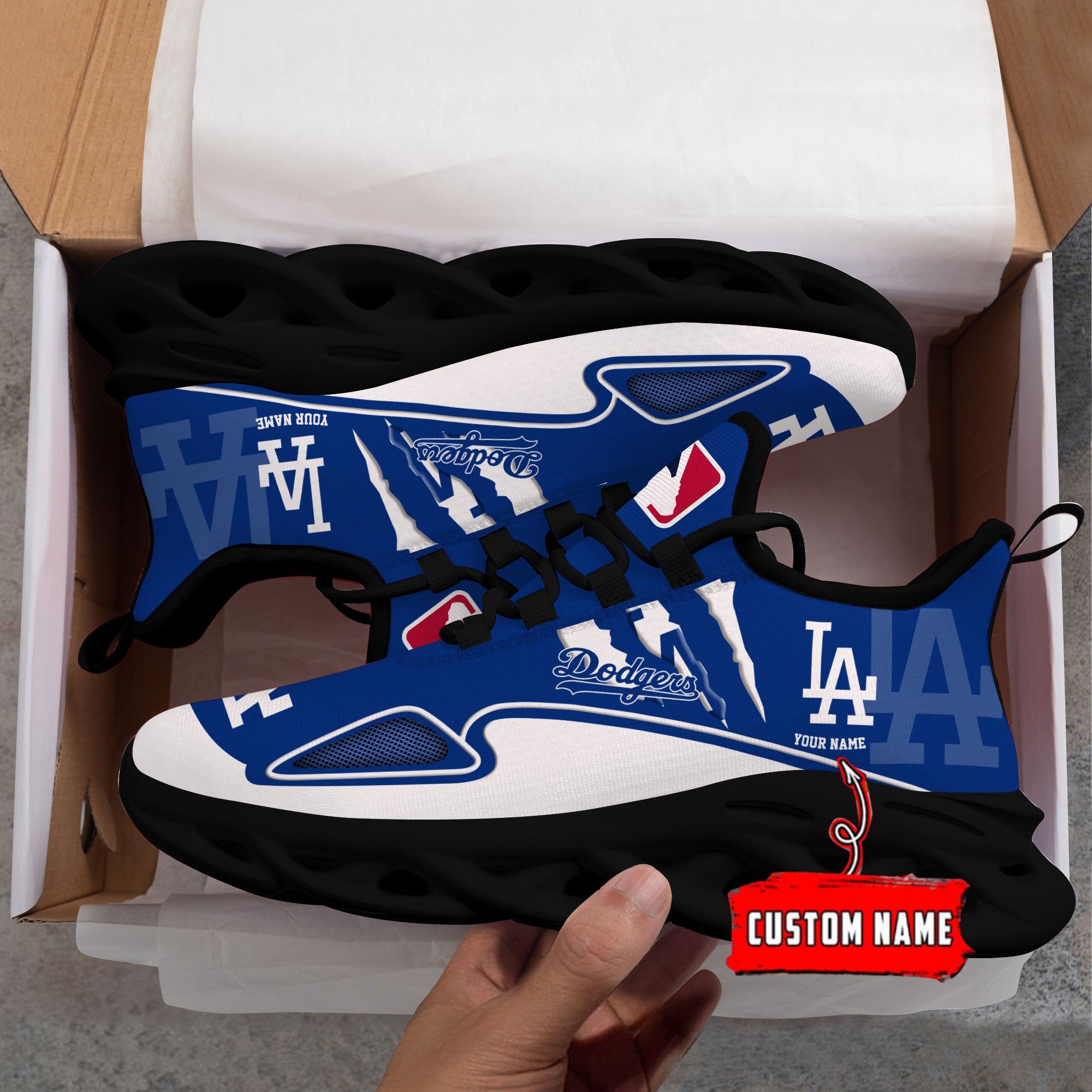 Personalized Los Angeles Dodgers Max Soul Shoes Sneakers for Men And Women – MLB Baseball Fan Shoes, Team Sneakers - Image 5