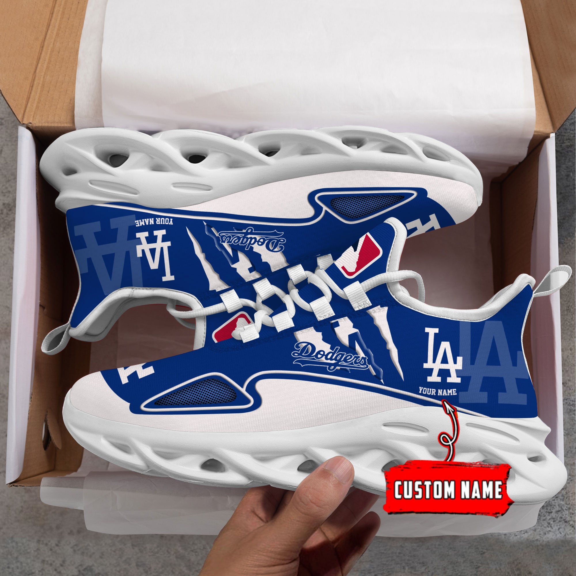 Personalized Los Angeles Dodgers Max Soul Shoes Sneakers for Men And Women – MLB Baseball Fan Shoes, Team Sneakers - Image 6