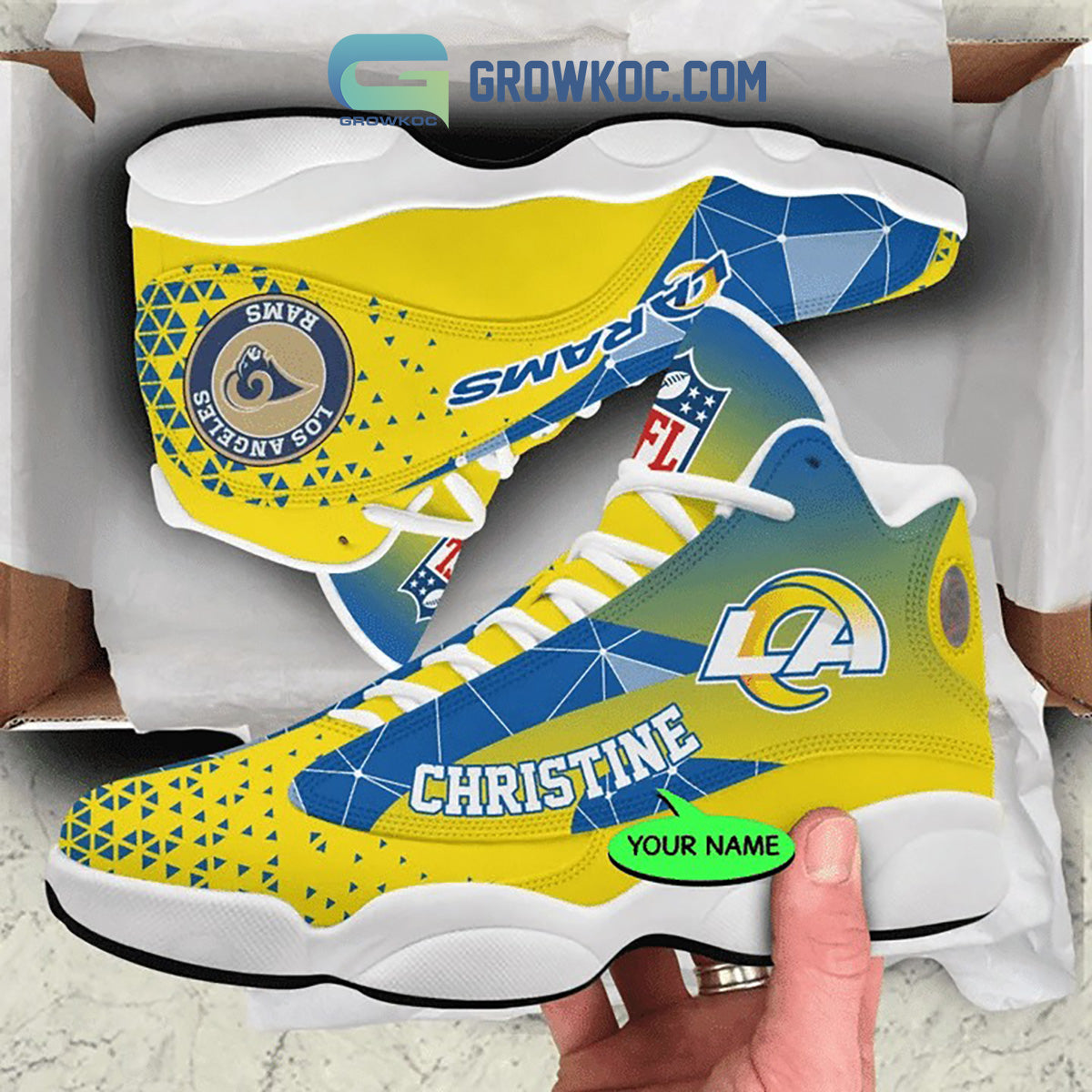 Personalized Los Angeles Rams JD13 Sneakers Shoes for Men & Women | Custom Fan Gift