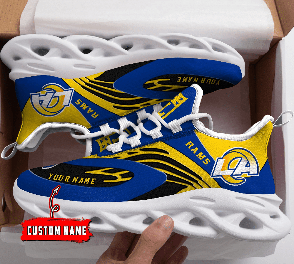 Personalized Los Angeles Rams Max Soul Shoes Sneakers for Men And Women – NFL Football Fan Shoes, Team Sneakers
