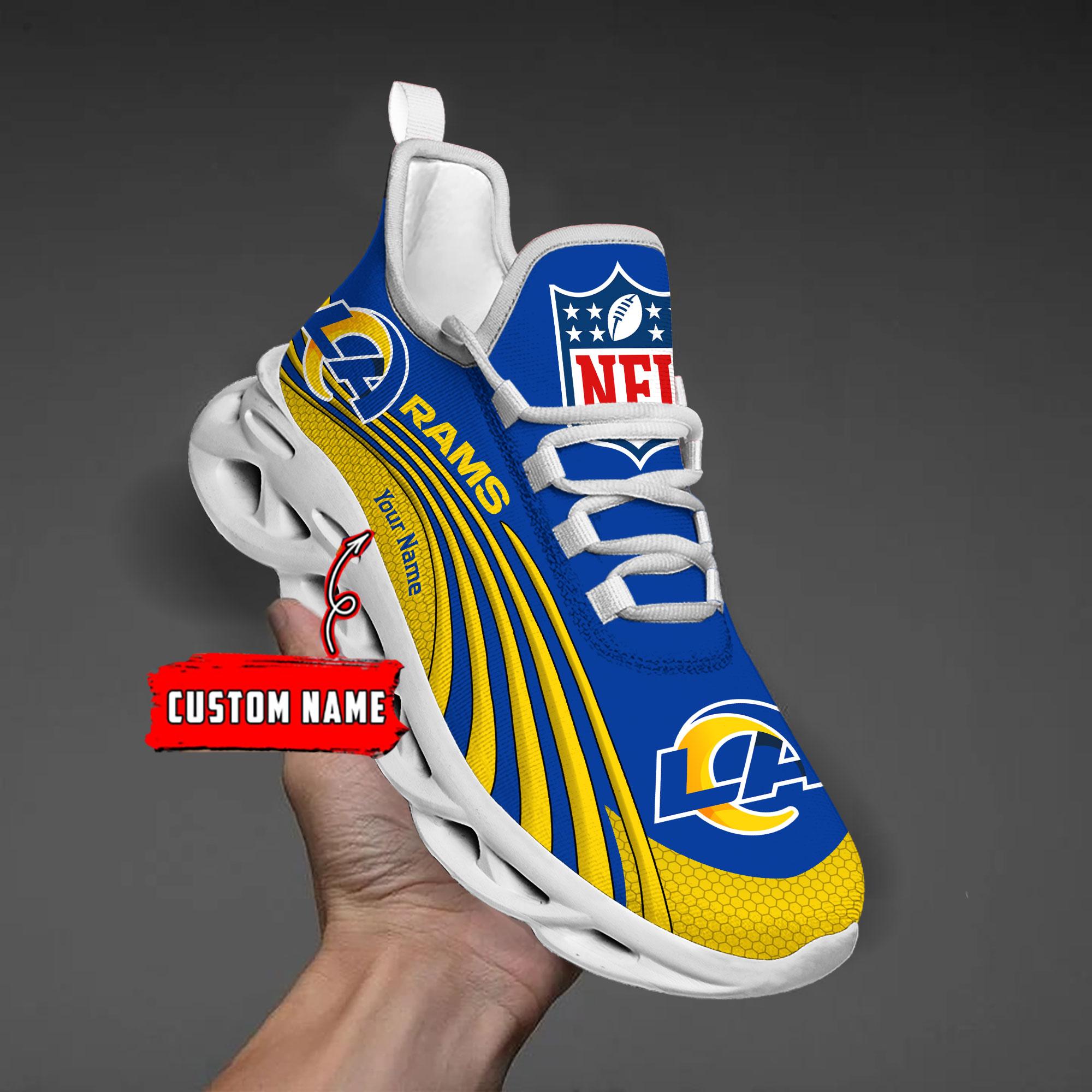 Personalized Los Angeles Rams Max Soul Shoes Sneakers for Men And Women – NFL Football Fan Shoes, Team Sneakers