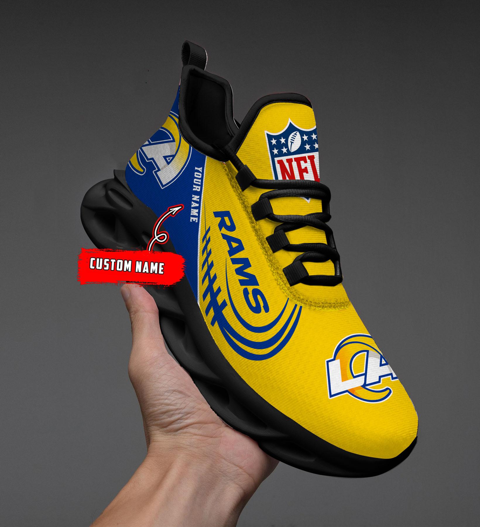 Personalized Los Angeles Rams Max Soul Shoes Sneakers for Men And Women – NFL Football Fan Shoes, Team Sneakers