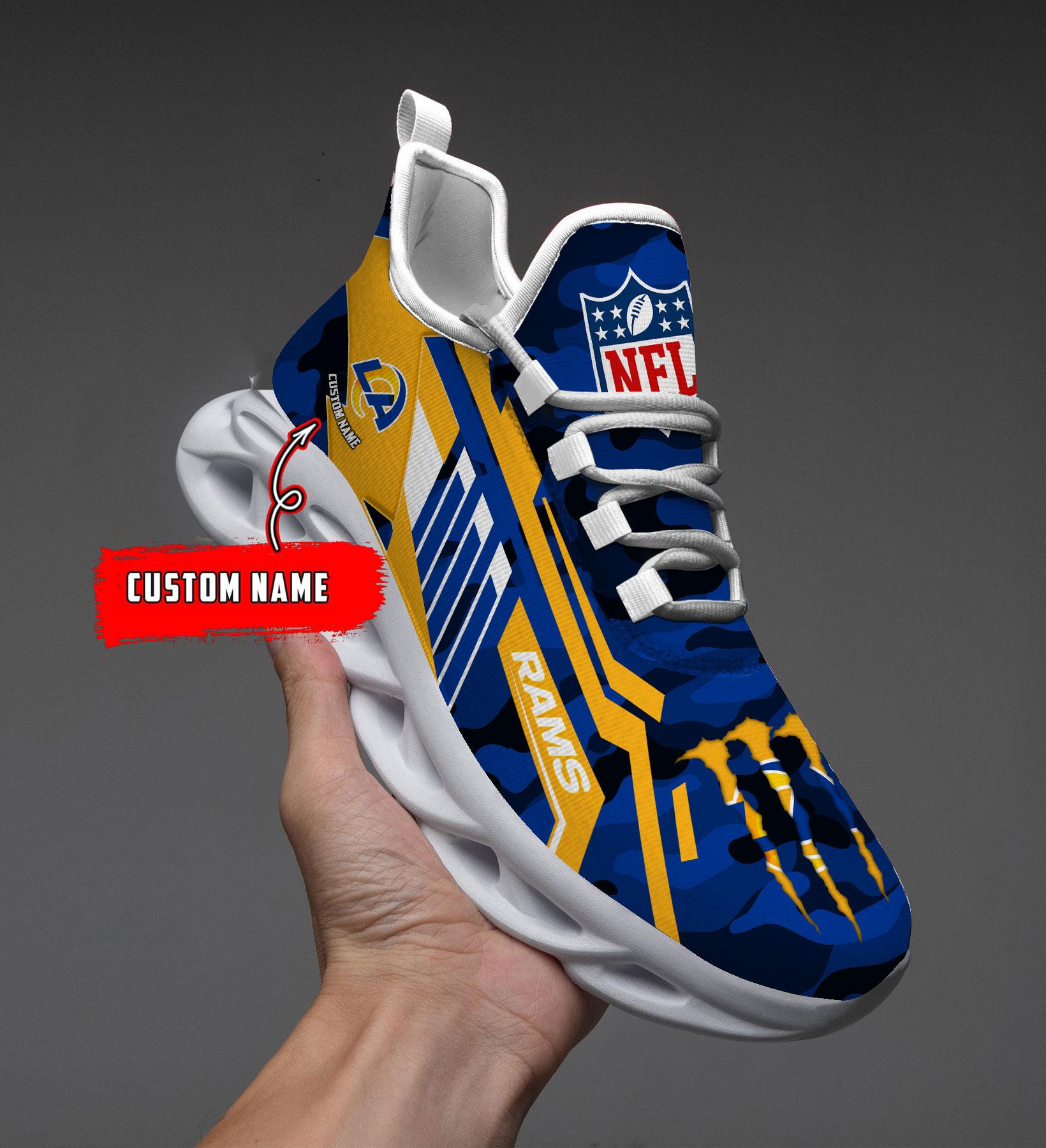 Personalized Los Angeles Rams Max Soul Shoes Sneakers for Men And Women – NFL Football Fan Shoes, Team Sneakers