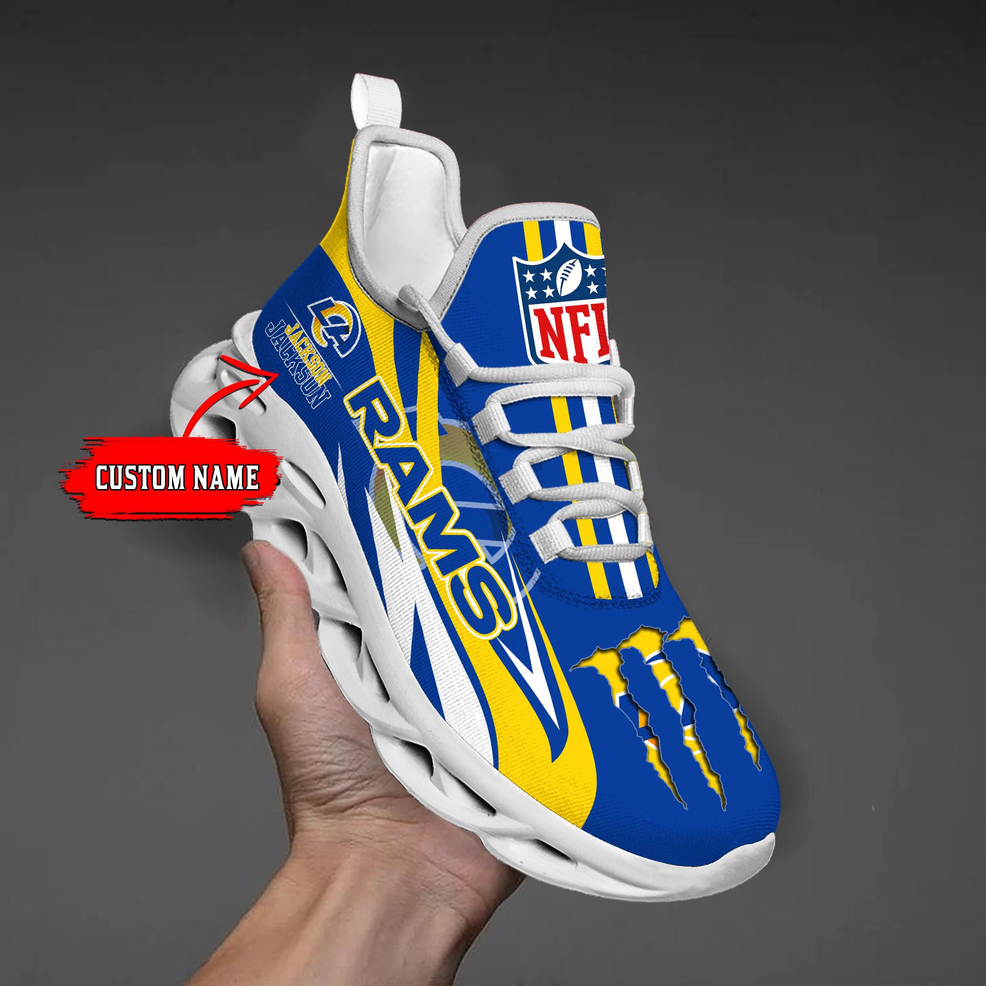 Personalized Los Angeles Rams Max Soul Shoes Sneakers for Men And Women – NFL Football Fan Shoes, Team Sneakers