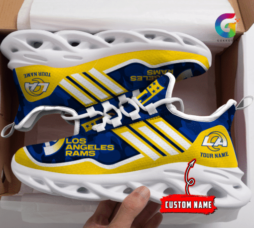 Personalized Los Angeles Rams NFL Max Soul Shoes Sneakers for Men And Women – NFL Football Fan Shoes, Team Sneakers