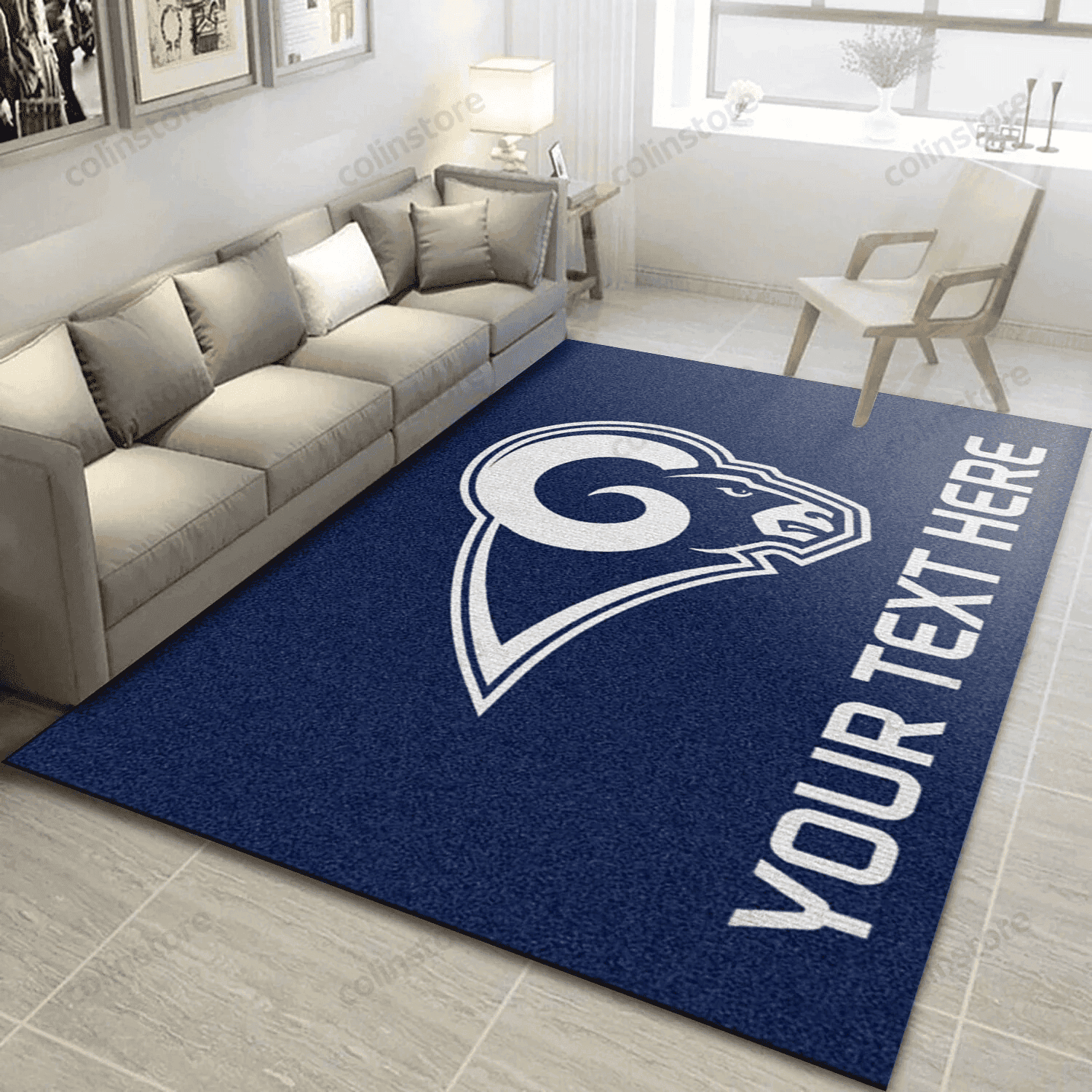 Personalized Los Angeles Rams Personalized Accent Rug 3D Rectangle Area Rug – Full Print Carpet For Living Room & Bedroom Home Decor