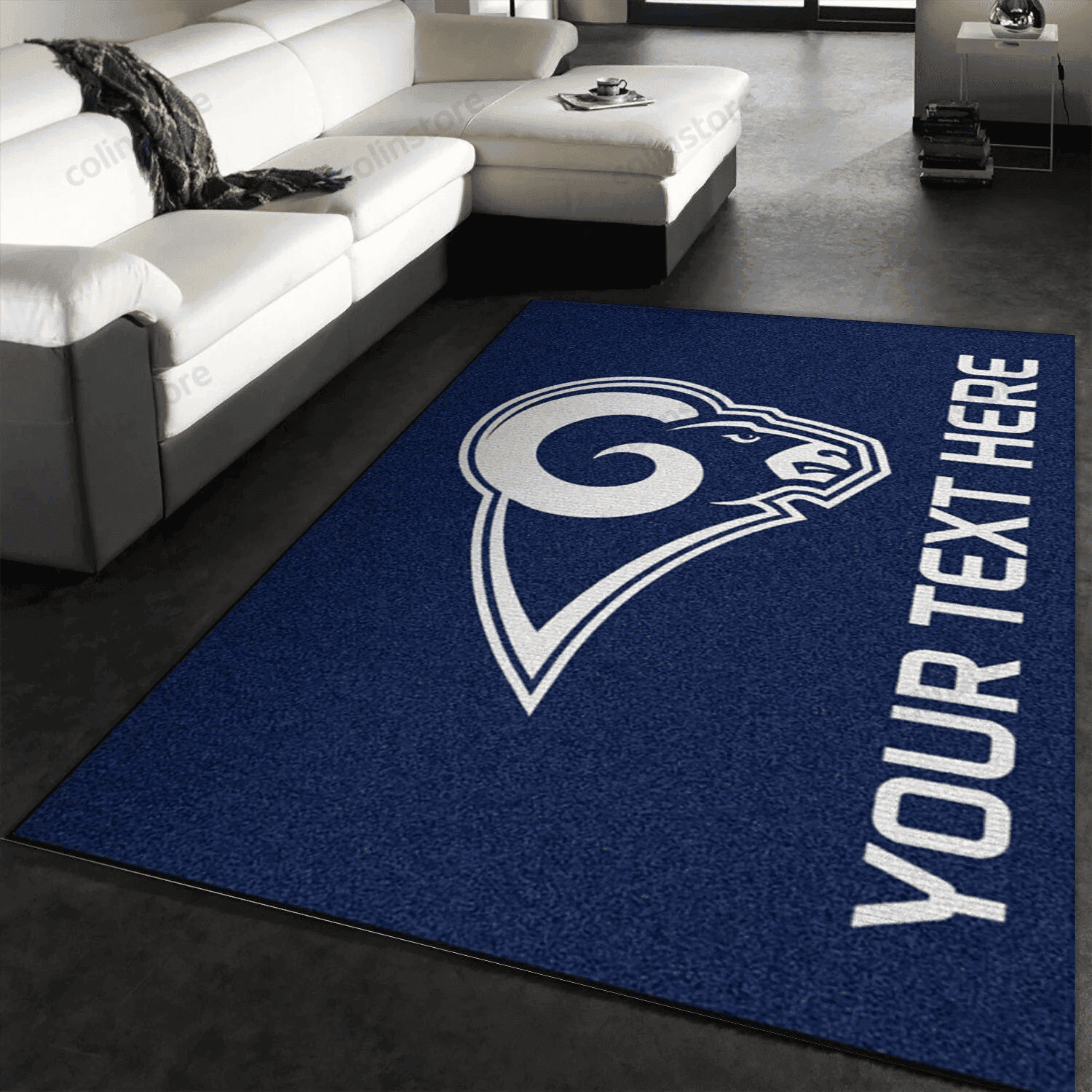 Personalized Los Angeles Rams Personalized Accent Rug Rectangle Area Rug – Full Print Carpet For Living Room & Bedroom Home Decor