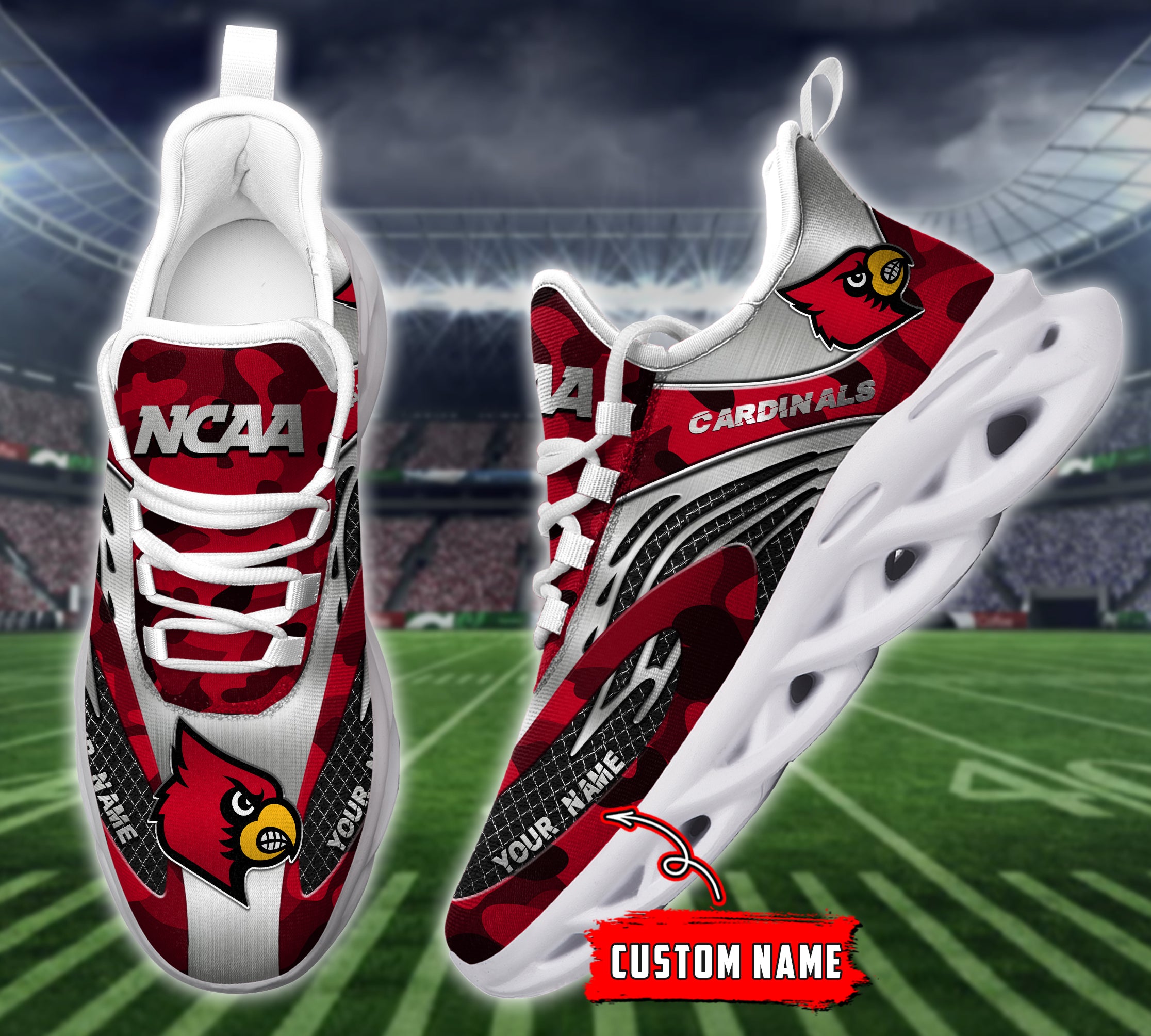 Personalized Louisville Cardinals NCAA Max Soul Shoes Sneakers for Men And Women – NCAA Fan Shoes, Team Sneakers