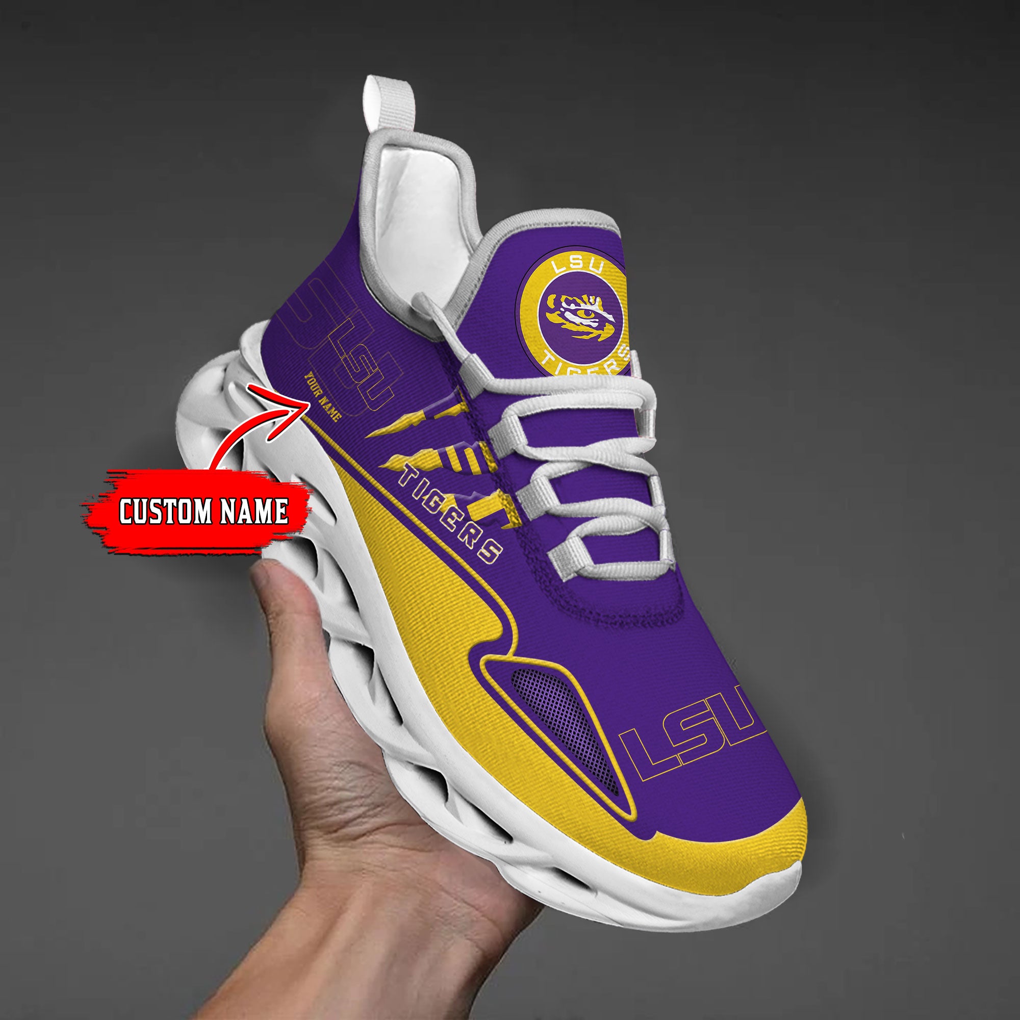 Personalized LSU Tigers Max Soul Shoes Sneakers for Men And Women – MLB Baseball Fan Shoes, Team Sneakers