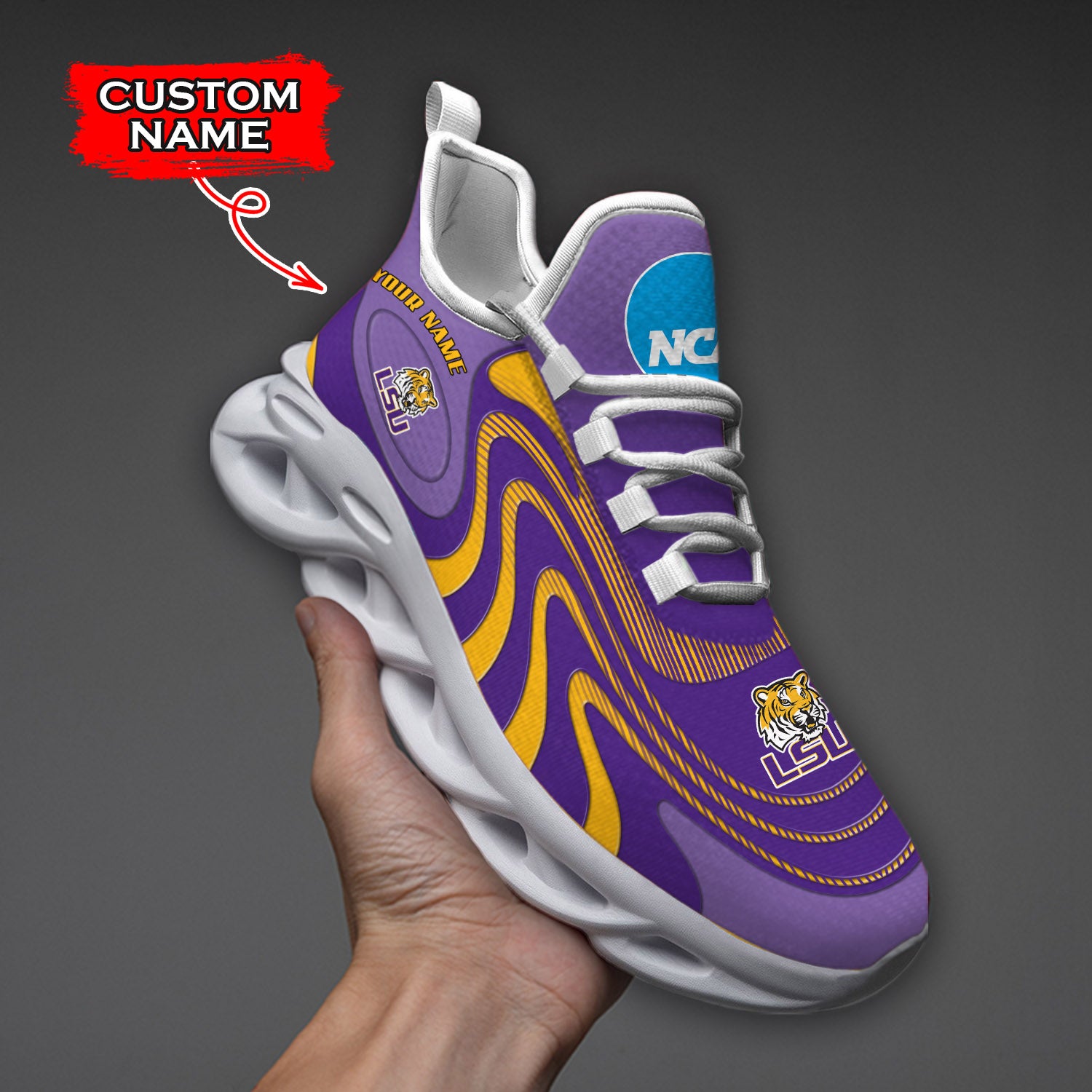 Personalized LSU Tigers NCAA Max Soul Shoes Sneakers for Men And Women – NCAA Fan Shoes, Team Sneakers