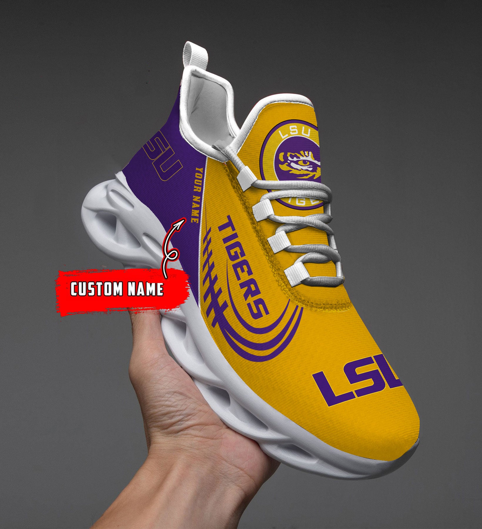 Personalized LSU Tigers NCAA Max Soul Shoes Sneakers for Men And Women – NCAA Fan Shoes, Team Sneakers