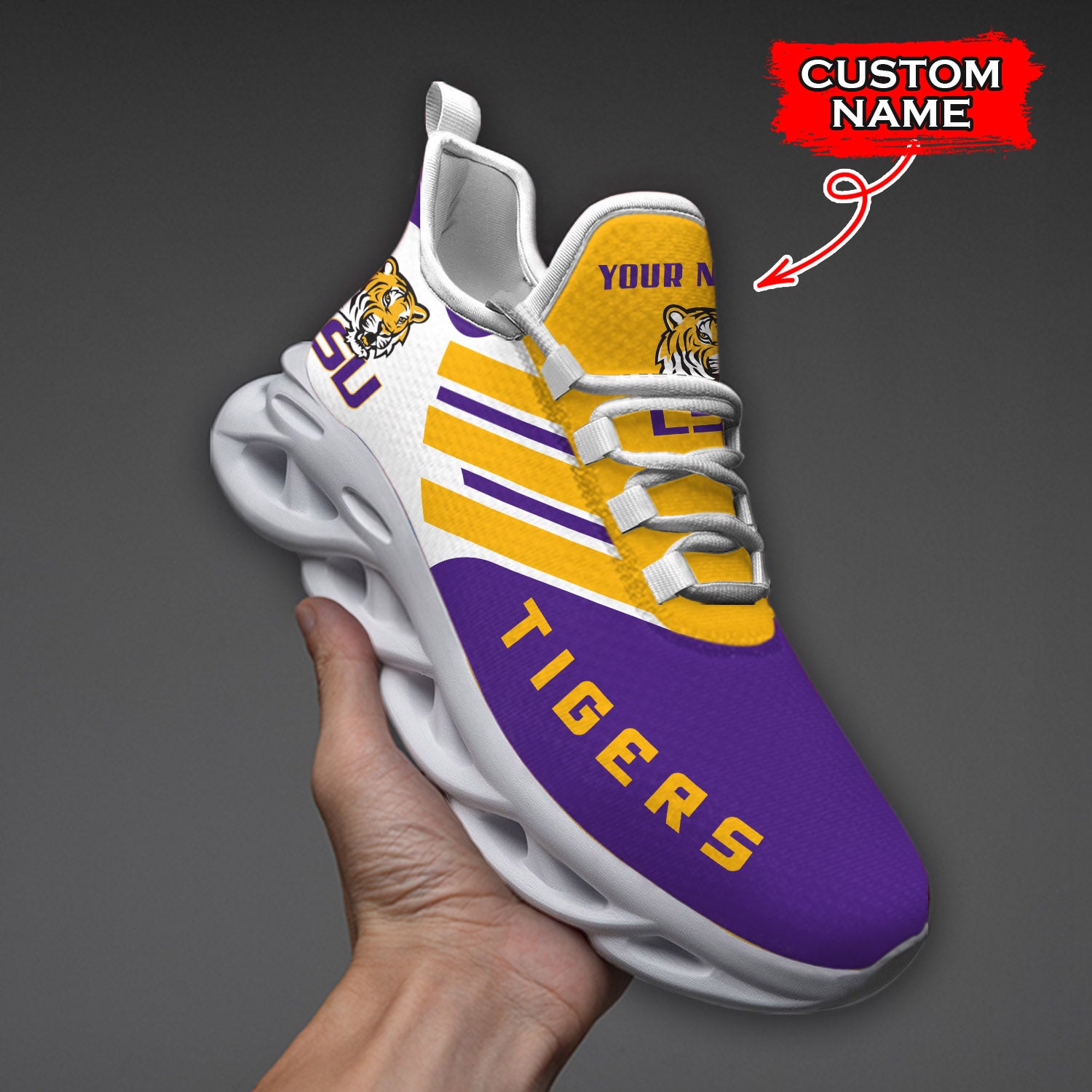 Personalized LSU Tigers NCAA Max Soul Shoes Sneakers for Men And Women – NCAA Fan Shoes, Team Sneakers