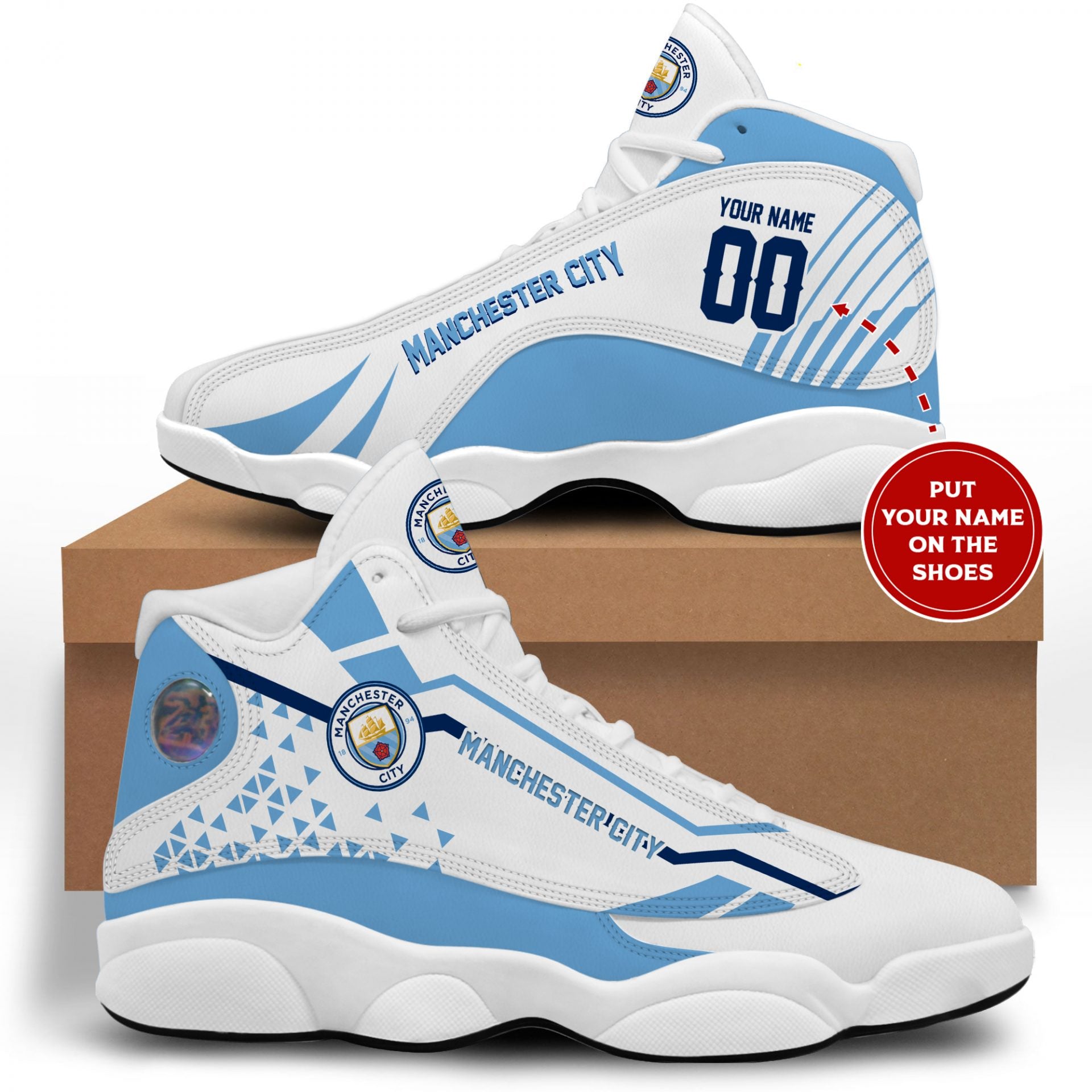 Personalized Manchester City JD13 Sneakers Shoes for Men & Women | Personalized Gift for Style Lovers