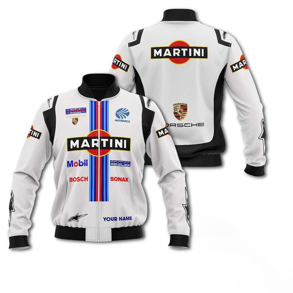 Personalized Martini Racing Bosch Sonax Bomber Jacket | Motorsport Racing Jacket for Men & Women | Racing Fan Gift
