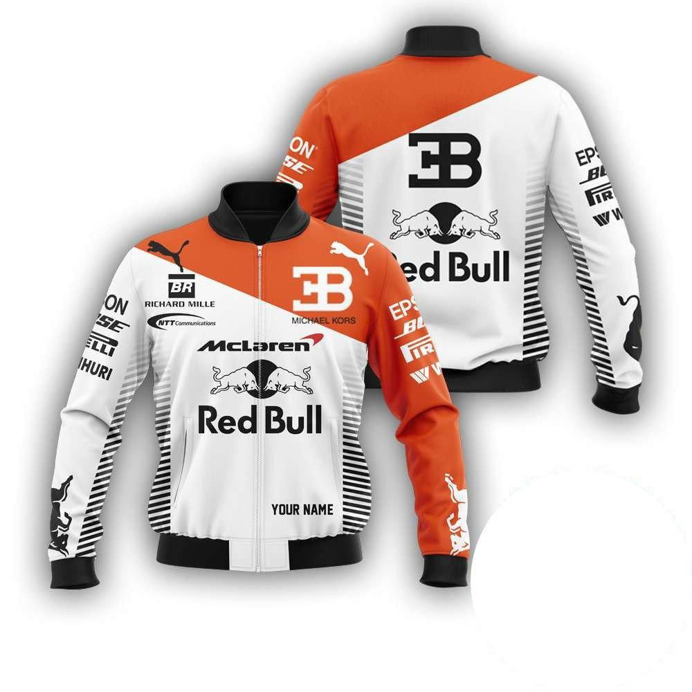 Personalized Mclaren F1 Team Racing Red Bull Bomber Jacket | Streetwear Jacket for Men & Women | Fan Gift