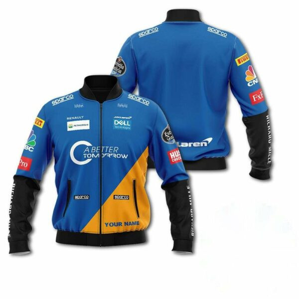 Personalized Mclaren Racing A Better Tomorrow Bomber Jacket | Streetwear Jacket for Men & Women | Fan Gift