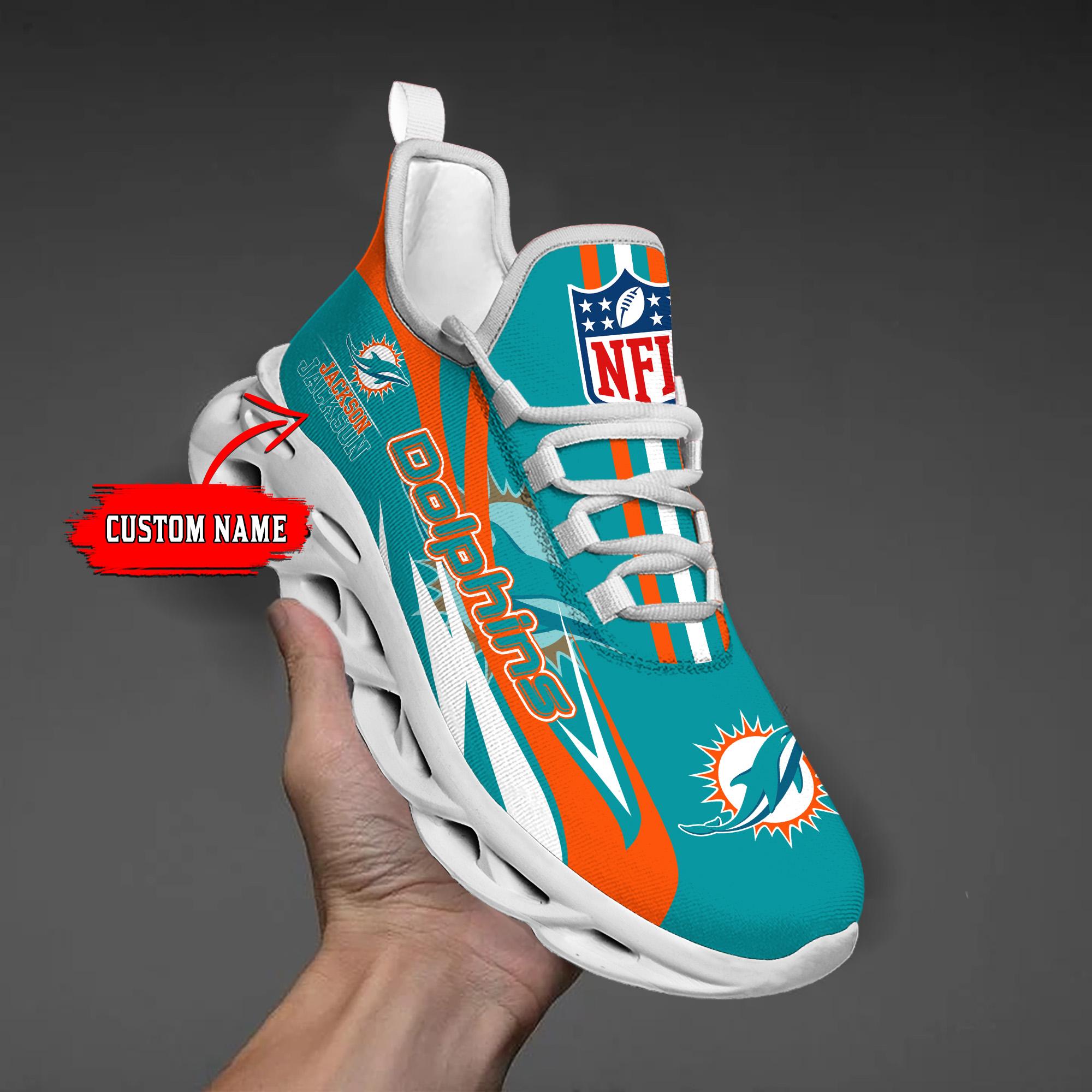 Personalized Miami Dolphins Max Soul Shoes Sneakers for Men And Women – NFL Football Fan Shoes, Team Sneakers