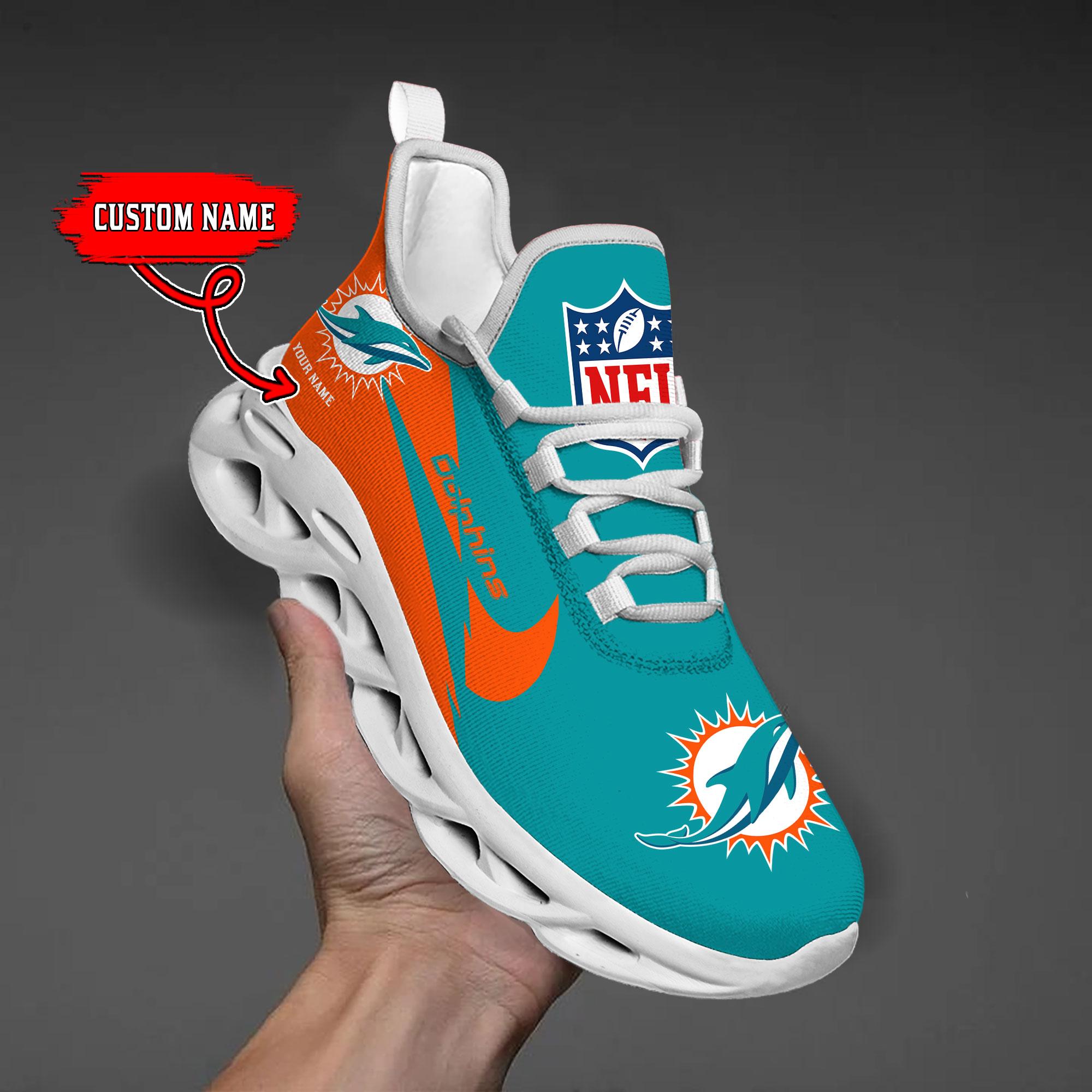 Personalized Miami Dolphins Max Soul Shoes Sneakers for Men And Women – NFL Football Fan Shoes, Team Sneakers