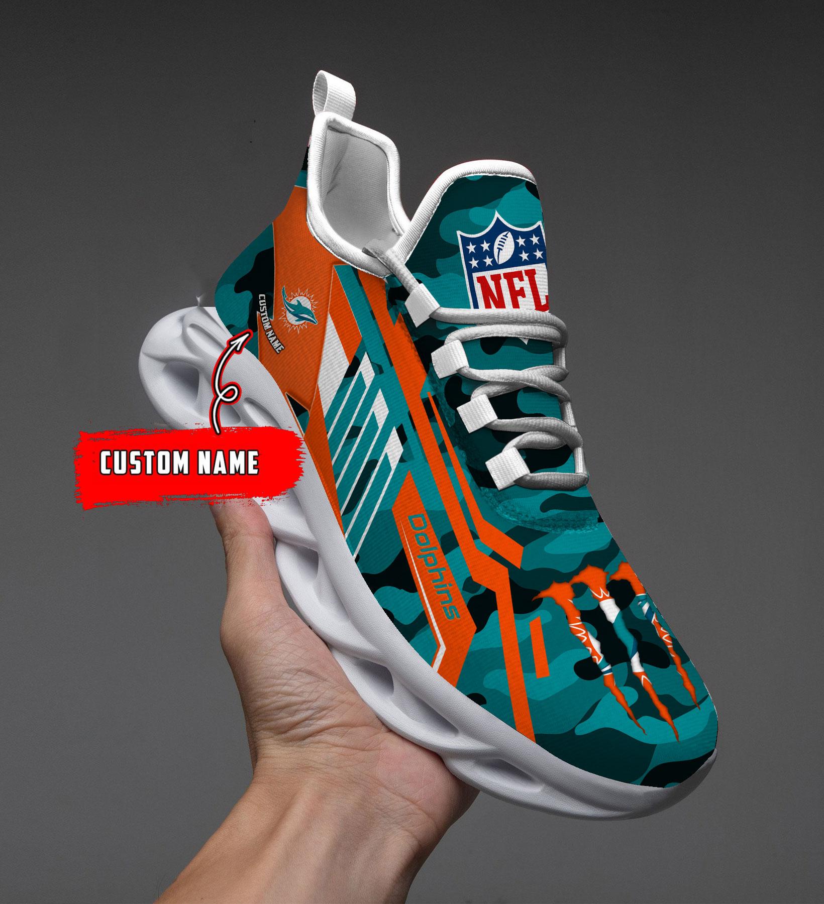 Personalized Miami Dolphins Max Soul Shoes Sneakers for Men And Women – NFL Football Fan Shoes, Team Sneakers