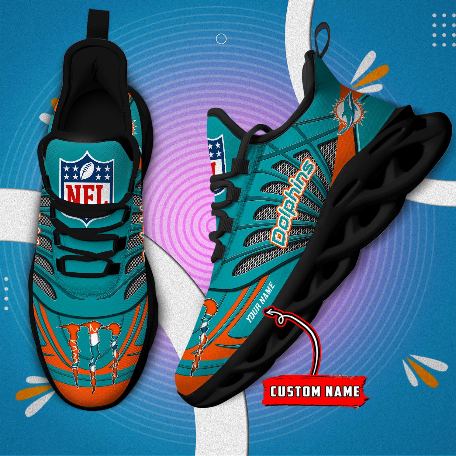 Personalized Miami Dolphins Max Soul Shoes Sneakers for Men And Women – NFL Football Fan Shoes, Team Sneakers - Image 7