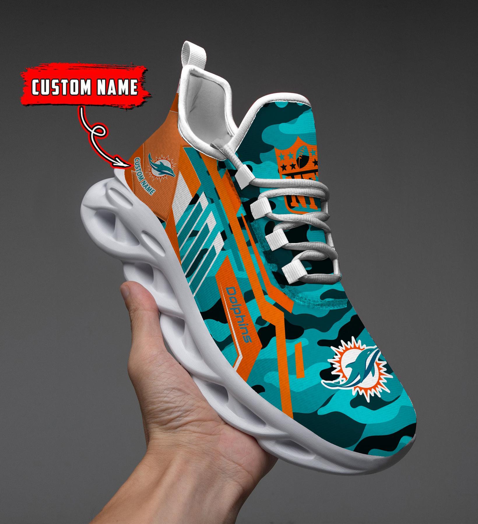 Personalized Miami Dolphins Max Soul Shoes Sneakers for Men And Women – NFL Football Fan Shoes, Team Sneakers
