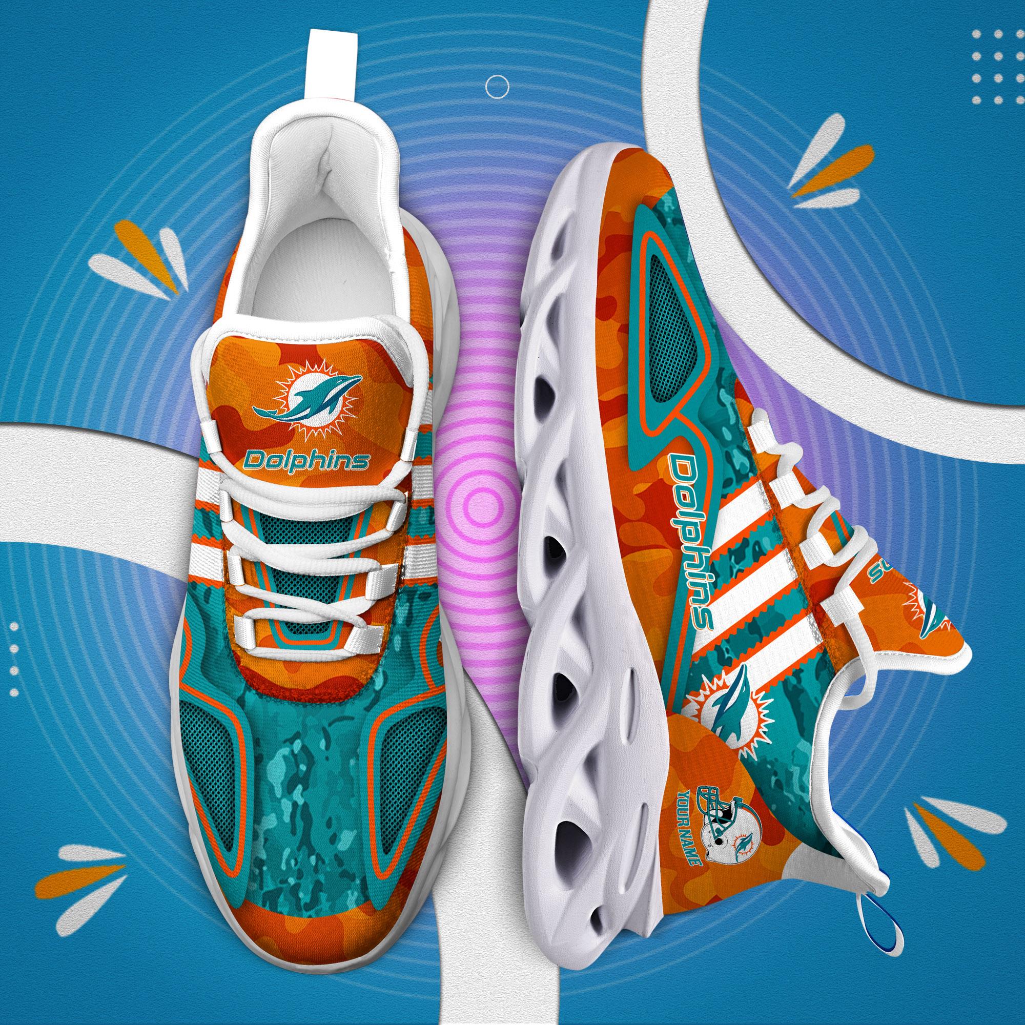 Personalized Miami Dolphins Max Soul Shoes Sneakers for Men And Women – NFL Football Fan Shoes, Team Sneakers