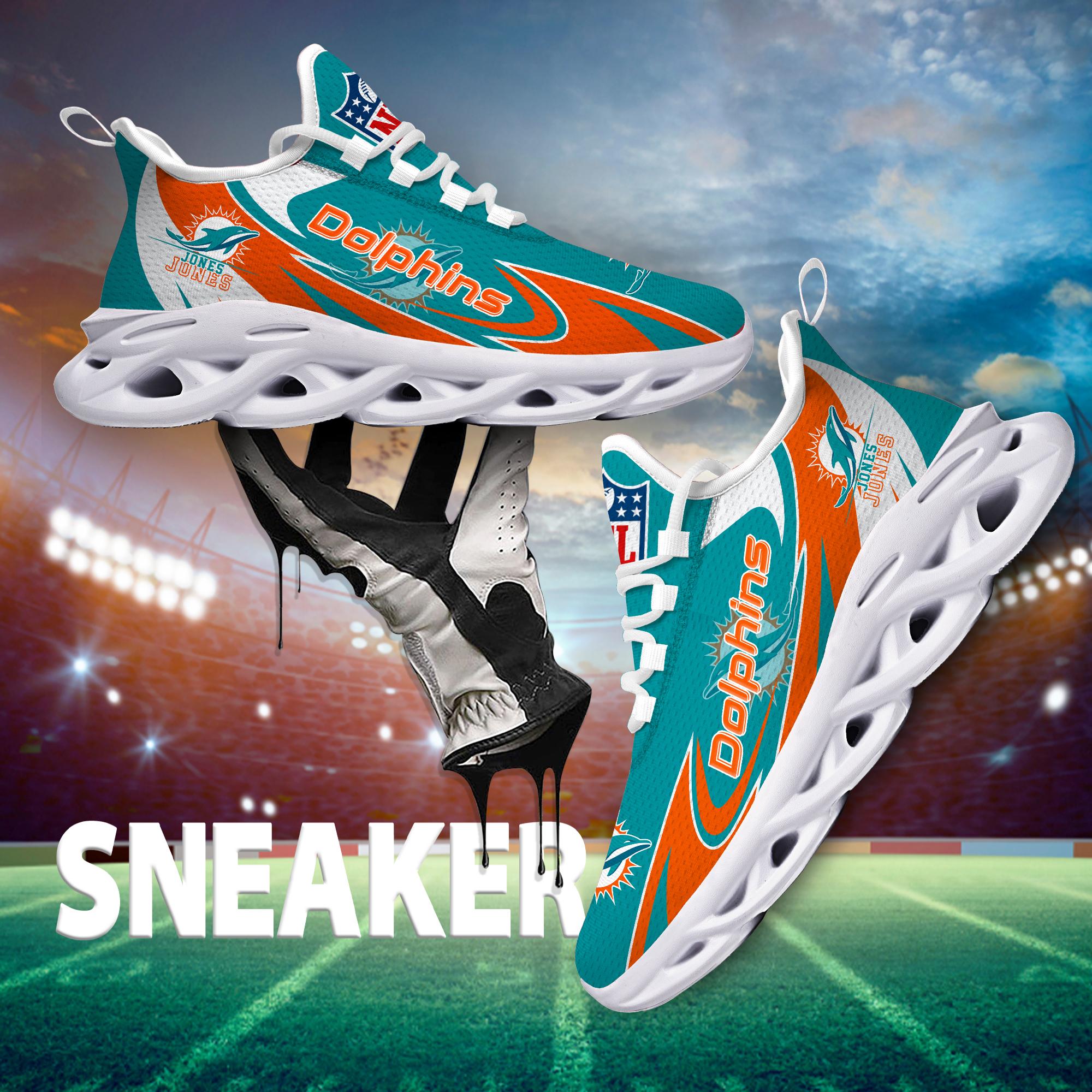 Personalized Miami Dolphins Max Soul Shoes Sneakers for Men And Women – NFL Football Fan Shoes, Team Sneakers