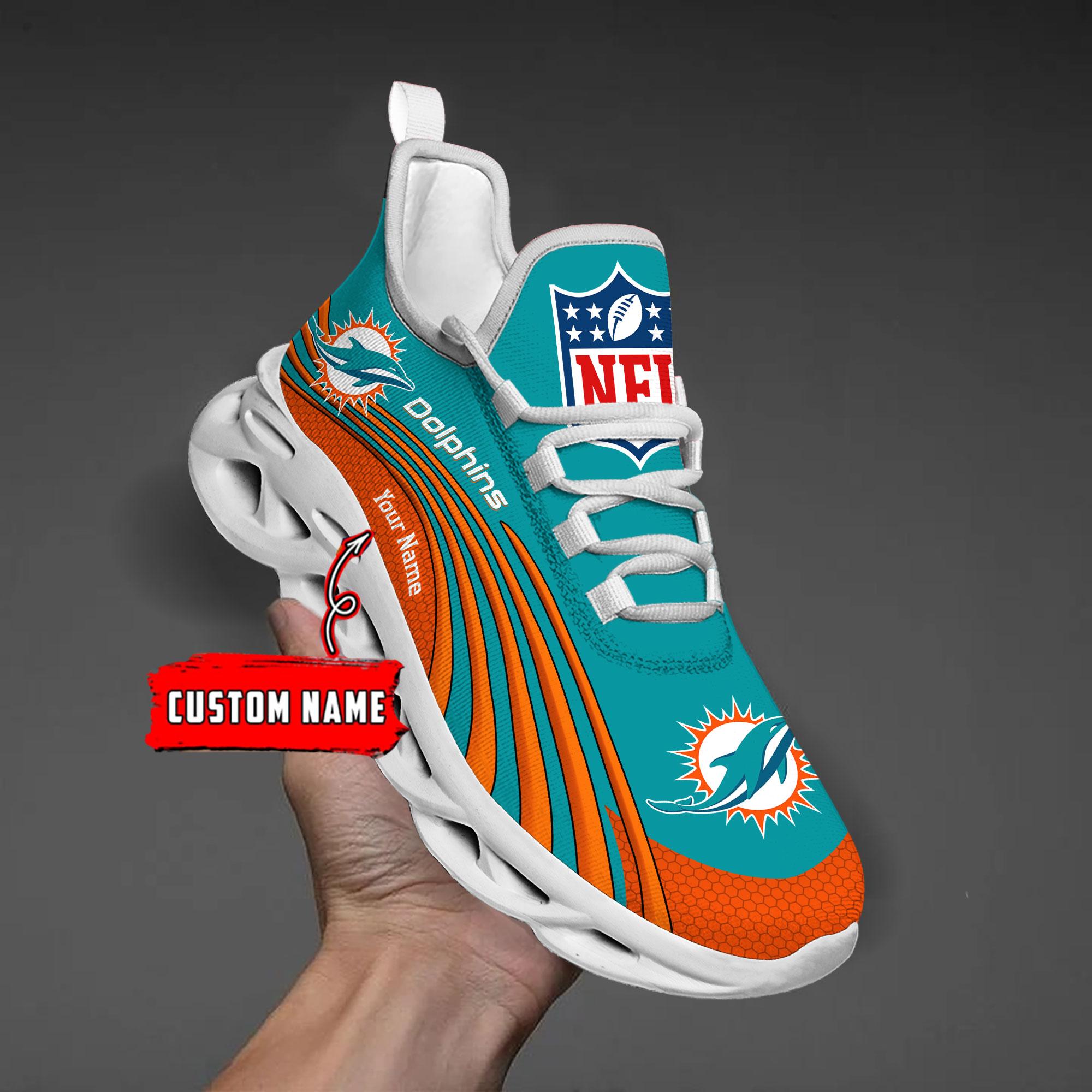 Personalized Miami Dolphins Max Soul Shoes Sneakers for Men And Women – NFL Football Fan Shoes, Team Sneakers