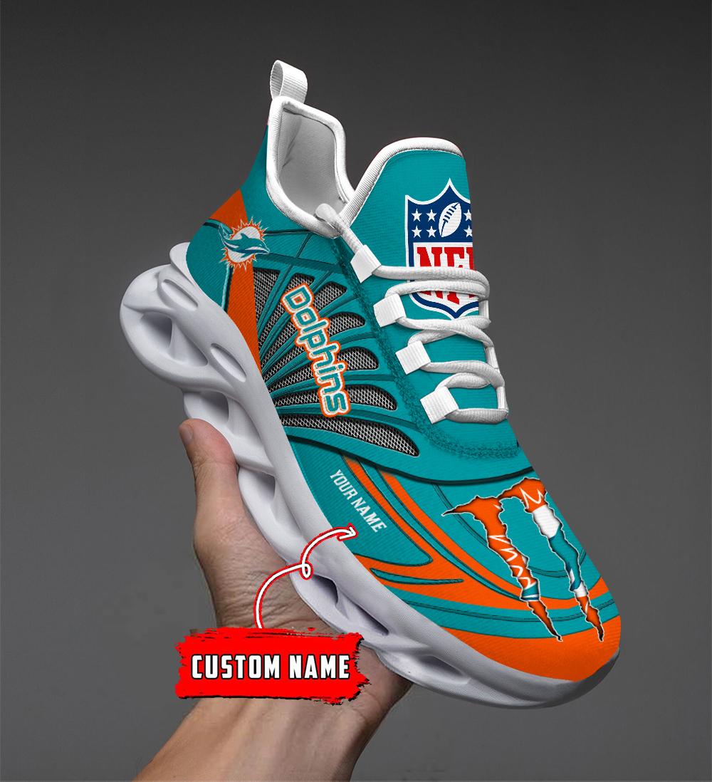 Personalized Miami Dolphins Max Soul Shoes Sneakers for Men And Women – NFL Football Fan Shoes, Team Sneakers