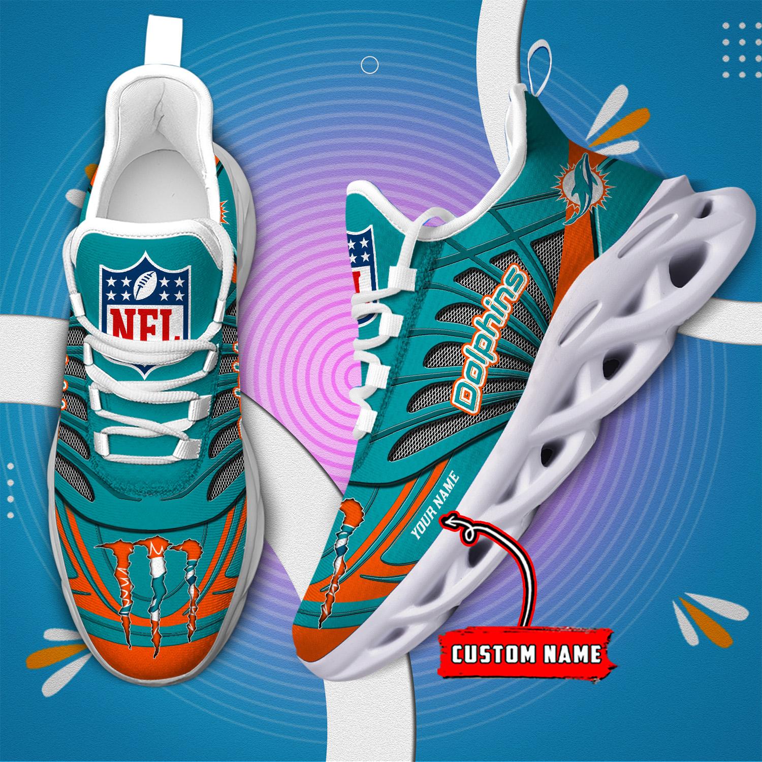 Personalized Miami Dolphins Max Soul Shoes Sneakers for Men And Women – NFL Football Fan Shoes, Team Sneakers - Image 6