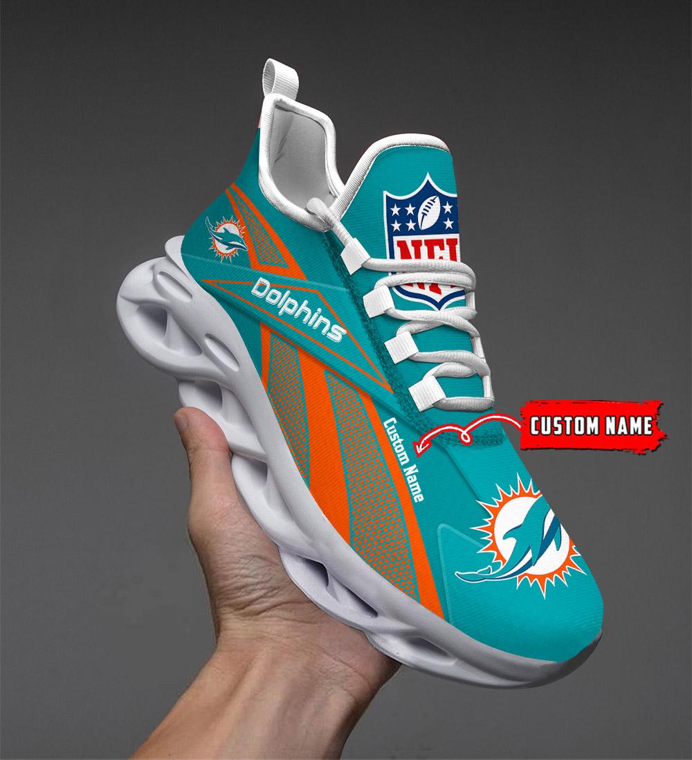 Personalized Miami Dolphins Max Soul Shoes Sneakers for Men And Women – NFL Football Fan Shoes, Team Sneakers