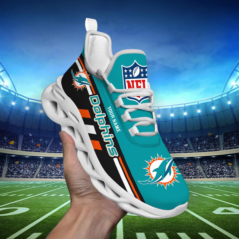 Personalized Miami Dolphins Max Soul Shoes Sneakers for Men And Women – NFL Football Fan Shoes, Team Sneakers