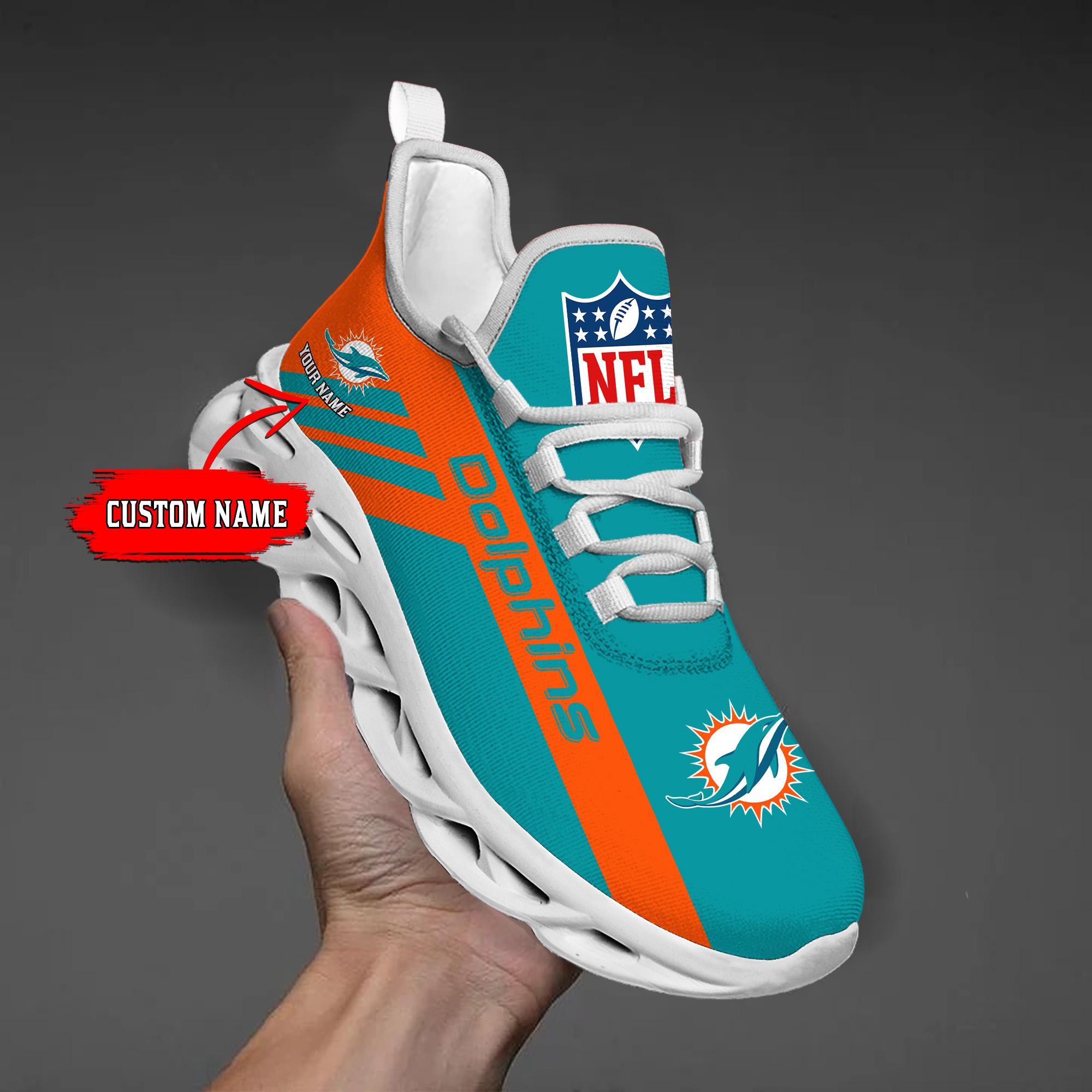 Personalized Miami Dolphins Max Soul Shoes Sneakers for Men And Women – NFL Football Fan Shoes, Team Sneakers