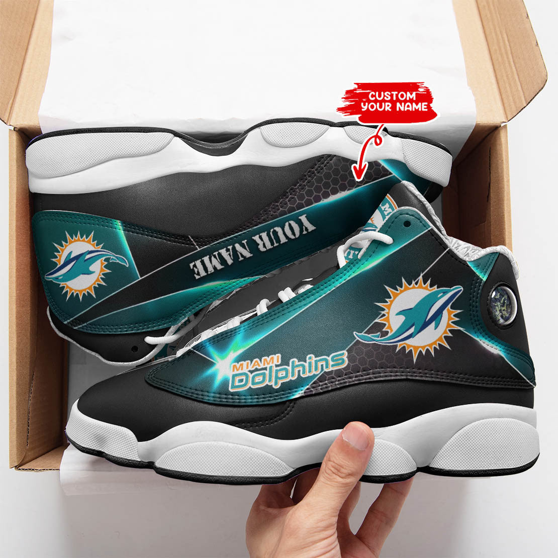 Personalized Miami Dolphins NFL JD13 Sneakers Shoes for Men & Women | Custom Fan Gift