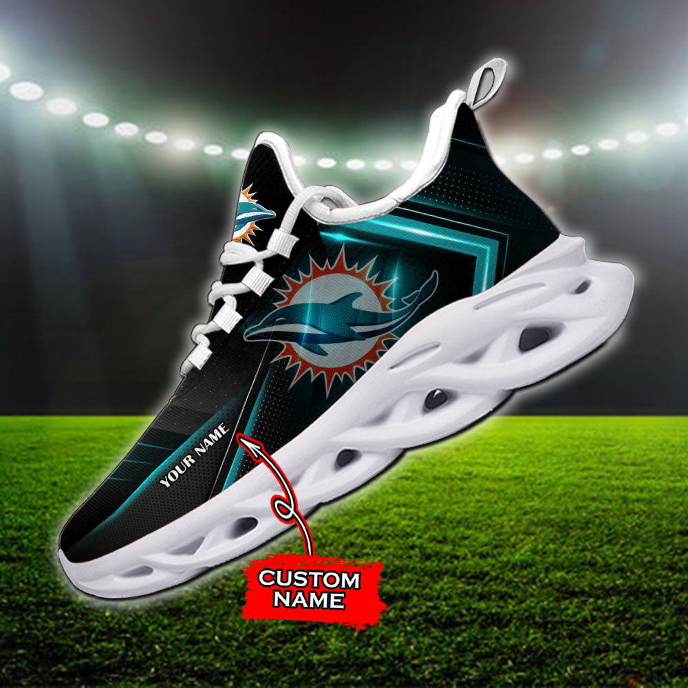 Personalized Miami Dolphins NFL Max Soul Shoes Sneakers for Men And Women – NFL Football Fan Shoes, Team Sneakers