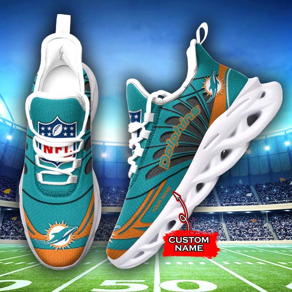Personalized Miami Dolphins NFL Max Soul Shoes Sneakers for Men And Women – NFL Football Fan Shoes, Team Sneakers