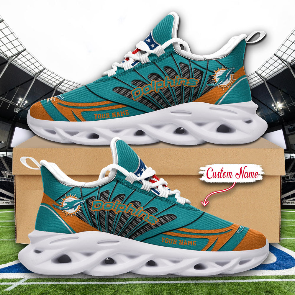 Personalized Miami Dolphins NFL Max Soul Shoes Sneakers for Men And Women – NFL Football Fan Shoes, Team Sneakers