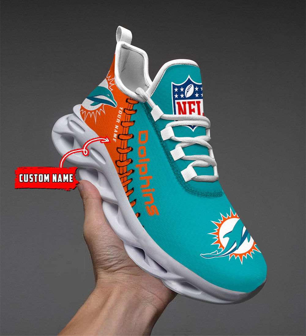 Personalized Miami Dolphins NFL Max Soul Shoes Sneakers for Men And Women – NFL Football Fan Shoes, Team Sneakers