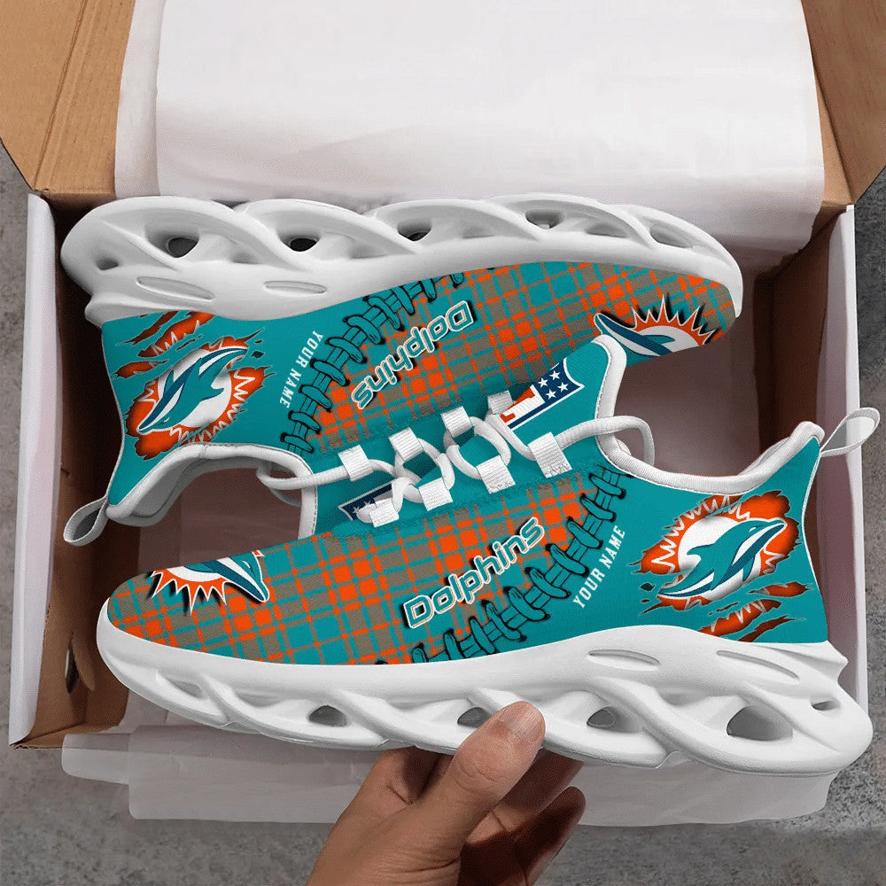Personalized Miami Dolphins NFL Max Soul Shoes Sneakers for Men And Women – NFL Football Fan Shoes, Team Sneakers