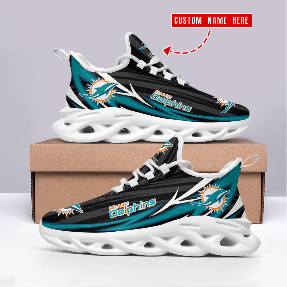 Personalized Miami Dolphins NFL Max Soul Shoes Sneakers for Men And Women – NFL Football Fan Shoes, Team Sneakers