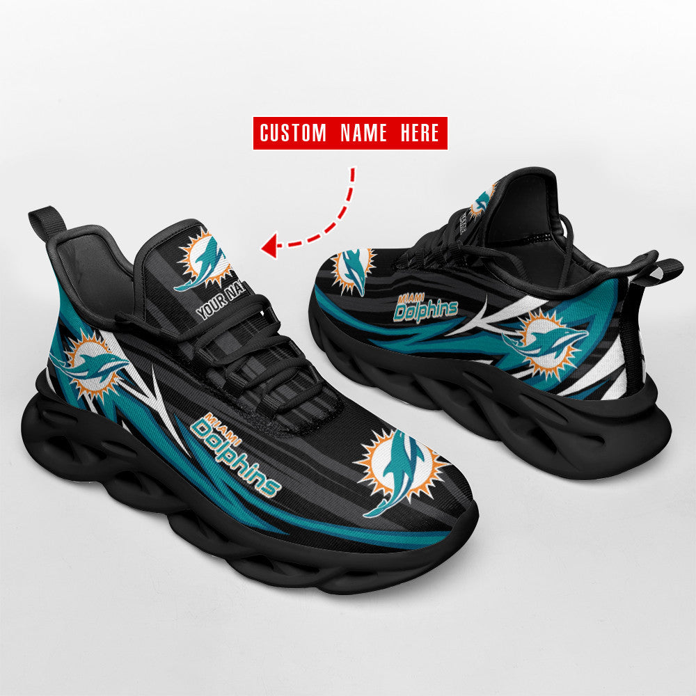 Personalized Miami Dolphins NFL Max Soul Shoes Sneakers for Men And Women – NFL Football Fan Shoes, Team Sneakers - Image 4