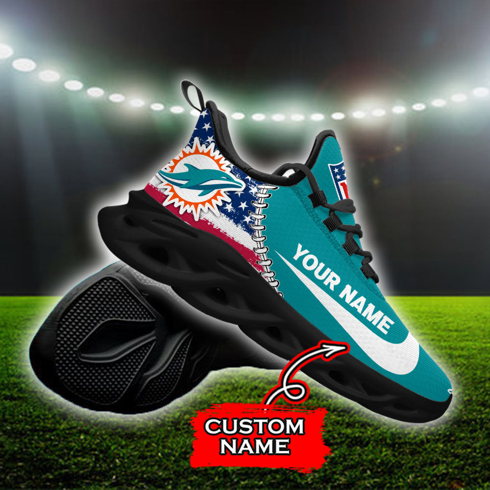 Personalized Miami Dolphins NFL Max Soul Shoes Sneakers for Men And Women – NFL Football Fan Shoes, Team Sneakers - Image 4