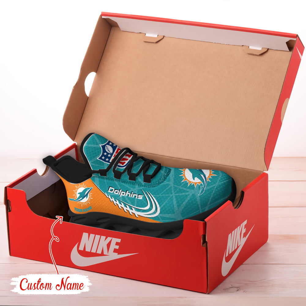 Personalized Miami Dolphins NFL Max Soul Shoes Sneakers for Men And Women – NFL Football Fan Shoes, Team Sneakers - Image 3