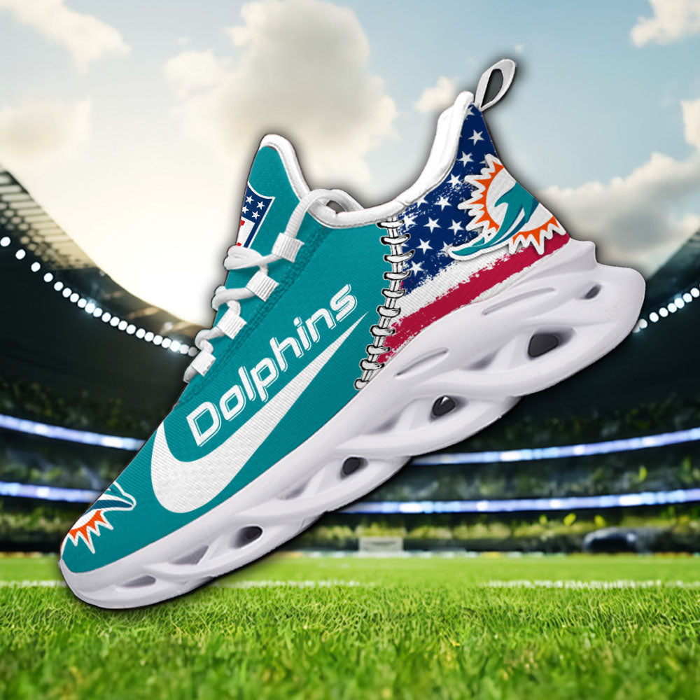 Personalized Miami Dolphins NFL Max Soul Shoes Sneakers for Men And Women – NFL Football Fan Shoes, Team Sneakers
