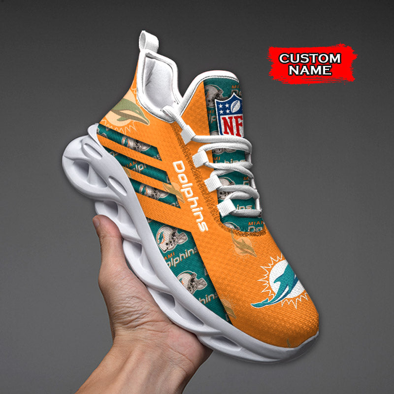 Personalized Miami Dolphins NFL Max Soul Shoes Sneakers for Men And Women – NFL Football Fan Shoes, Team Sneakers