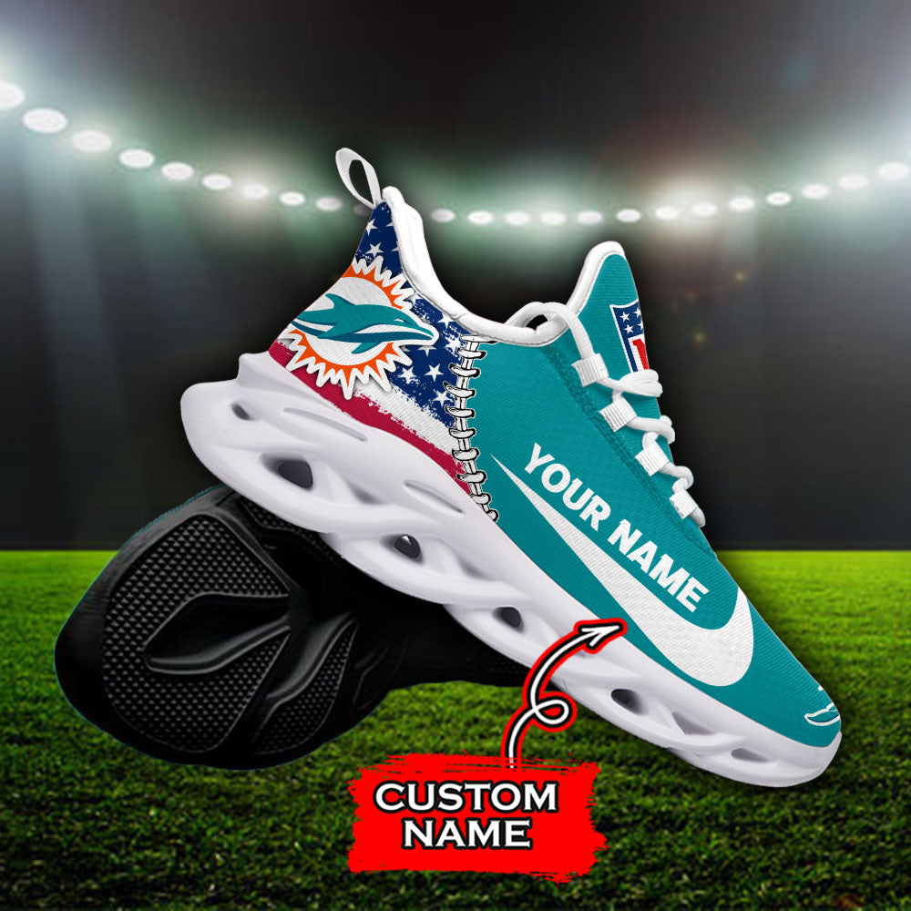Personalized Miami Dolphins NFL Max Soul Shoes Sneakers for Men And Women – NFL Football Fan Shoes, Team Sneakers - Image 3