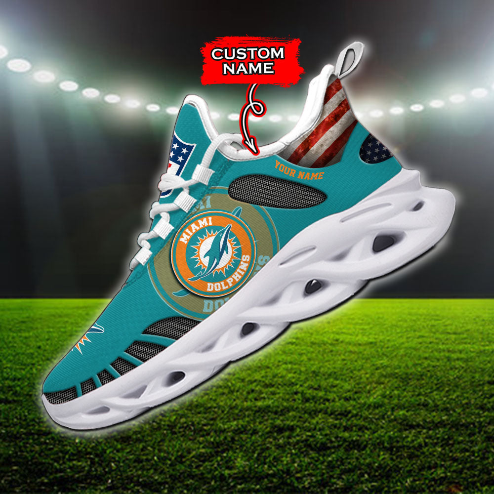 Personalized Miami Dolphins NFL Max Soul Shoes Sneakers for Men And Women – NFL Football Fan Shoes, Team Sneakers