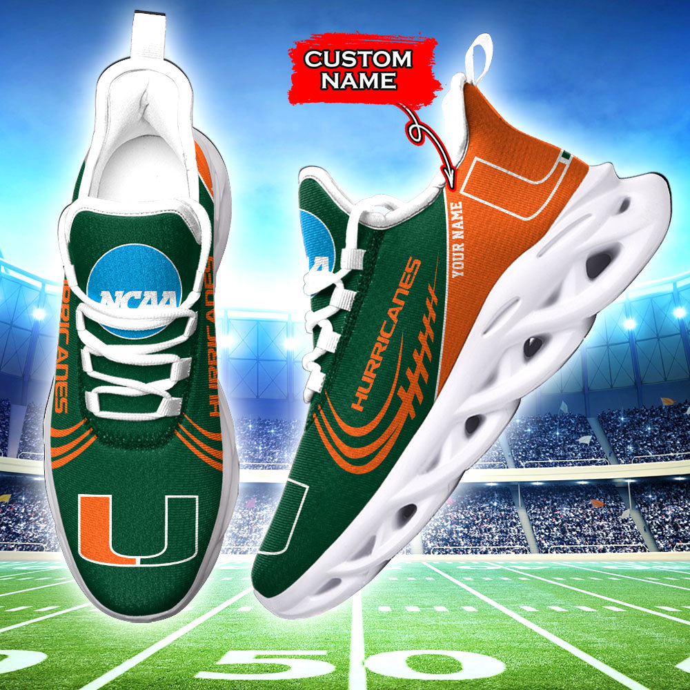 Personalized Miami Hurricanes NCAA Max Soul Shoes Sneakers for Men And Women – NCAA Fan Shoes, Team Sneakers