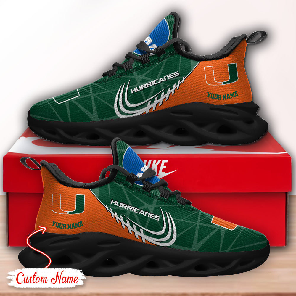 Personalized Miami Hurricanes NCAA Max Soul Shoes Sneakers for Men And Women – NCAA Fan Shoes, Team Sneakers
